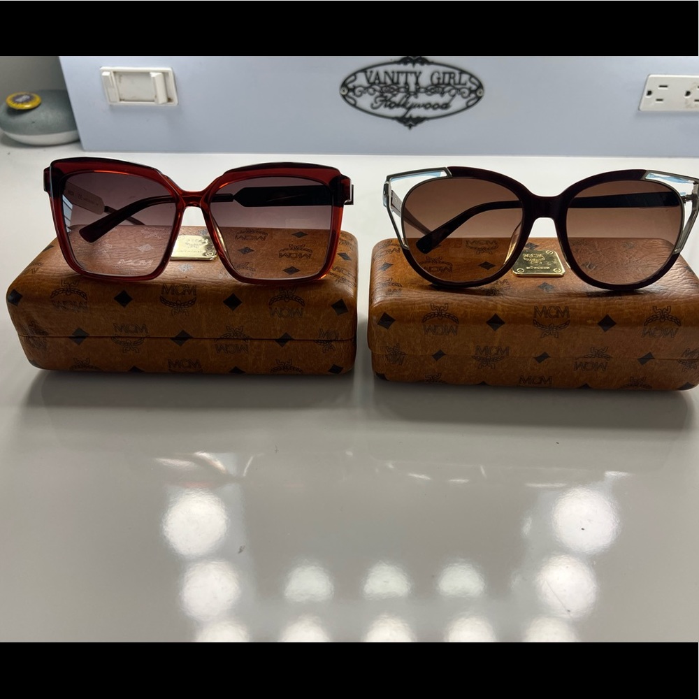 DEEP RED MCM GLASSES ( 2 pairs)